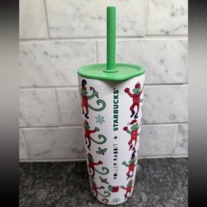 Starbucks X Roller Rabbit Stainless Steel Tumbler Cup Holiday Christmas 2025